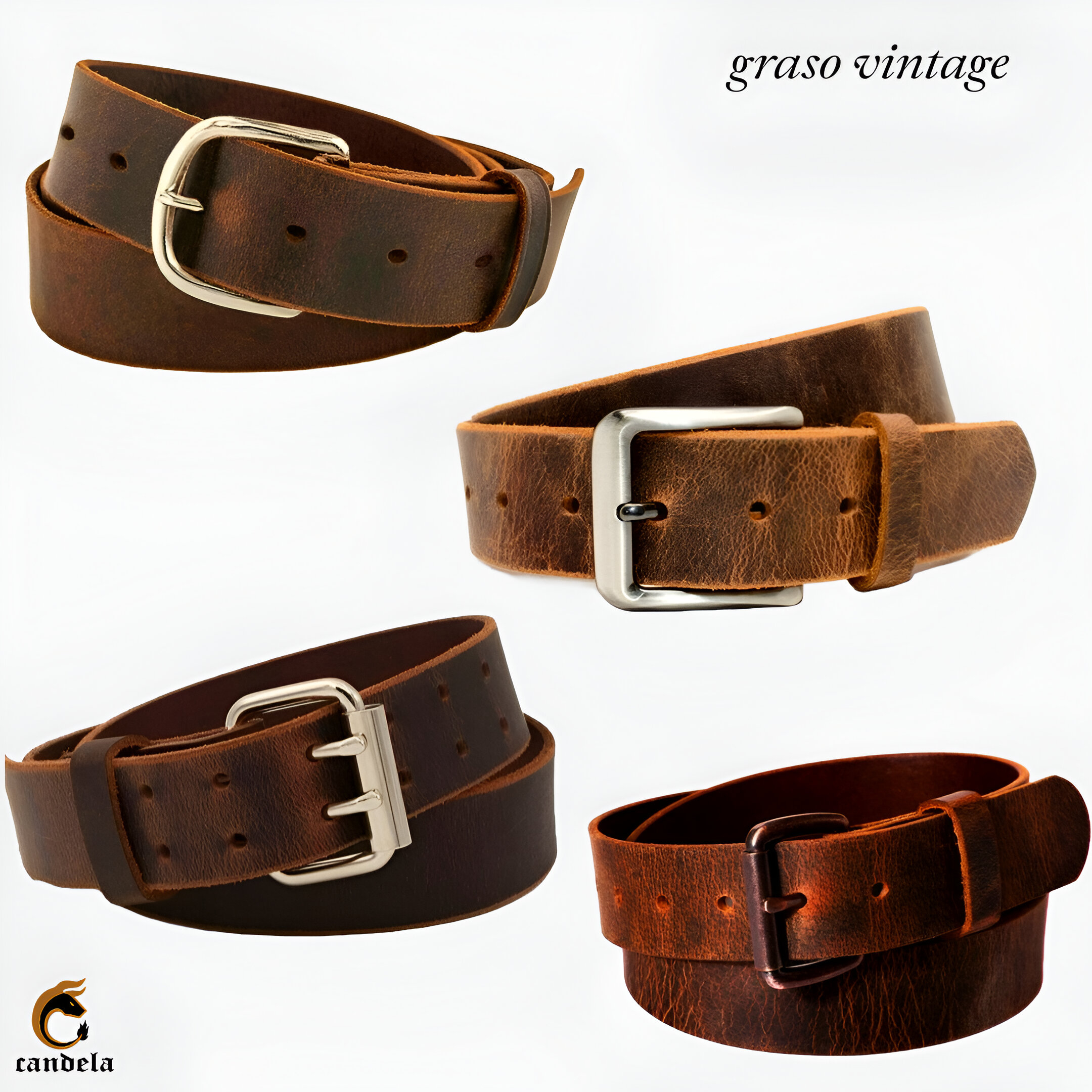 Correa de Cuero Bordada a Mano para Hombre